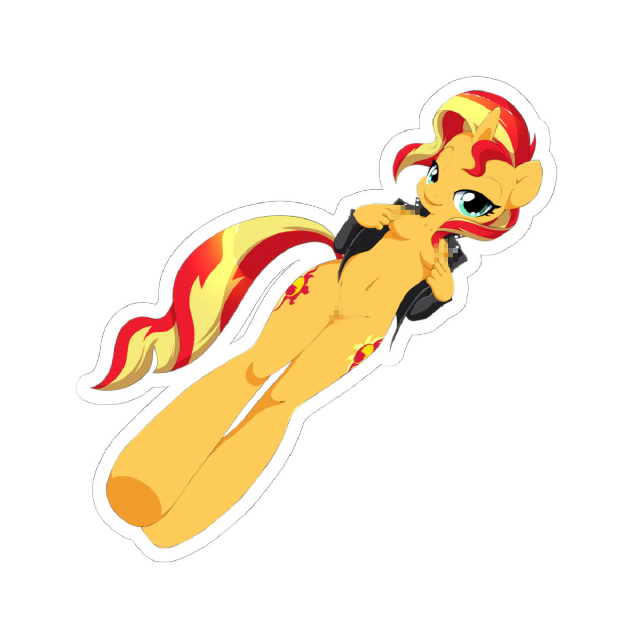 Sunset Shimmer Anthro Sunset Shimmer posing with her leather jacket nude