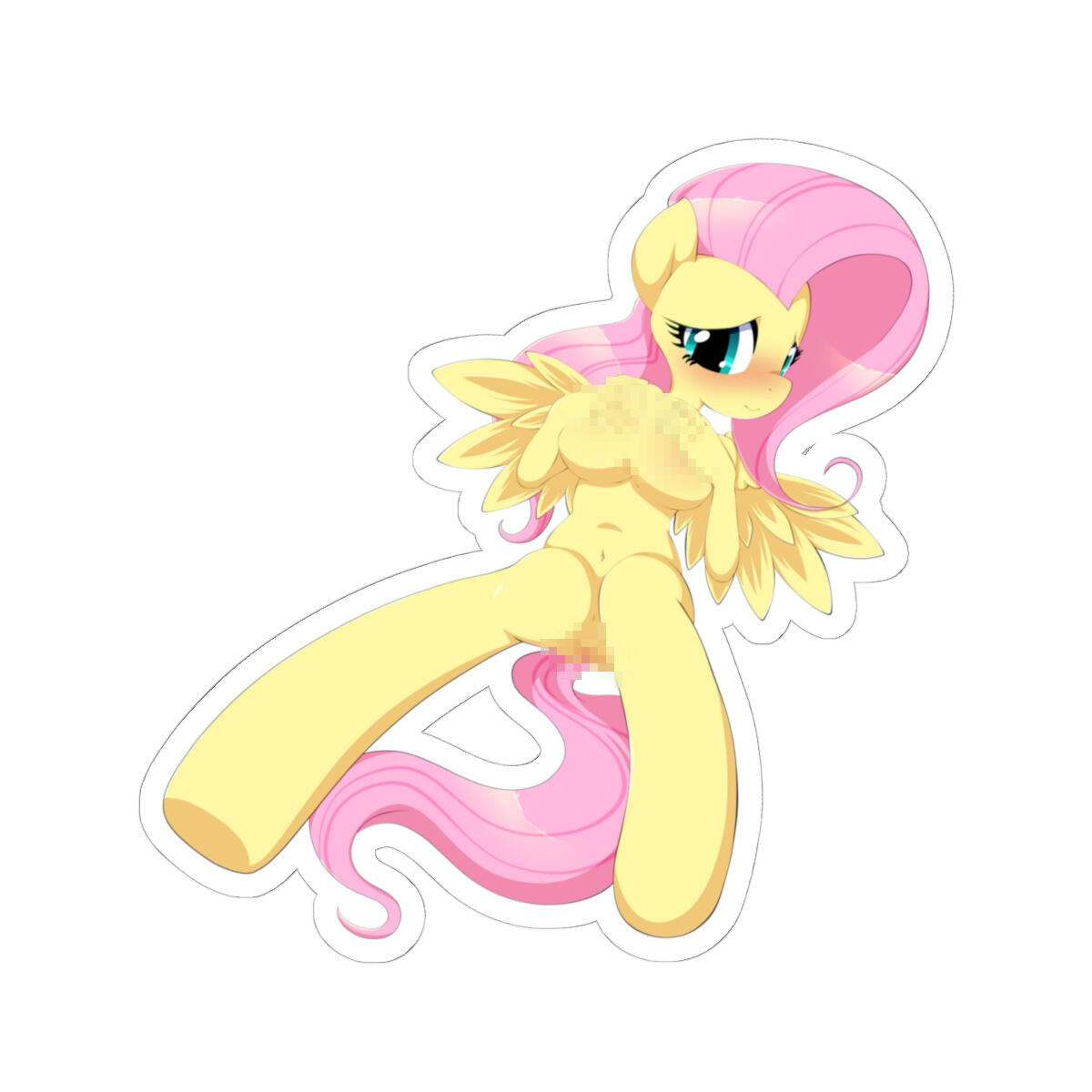 Fluttershy from My Little Pony posing nude