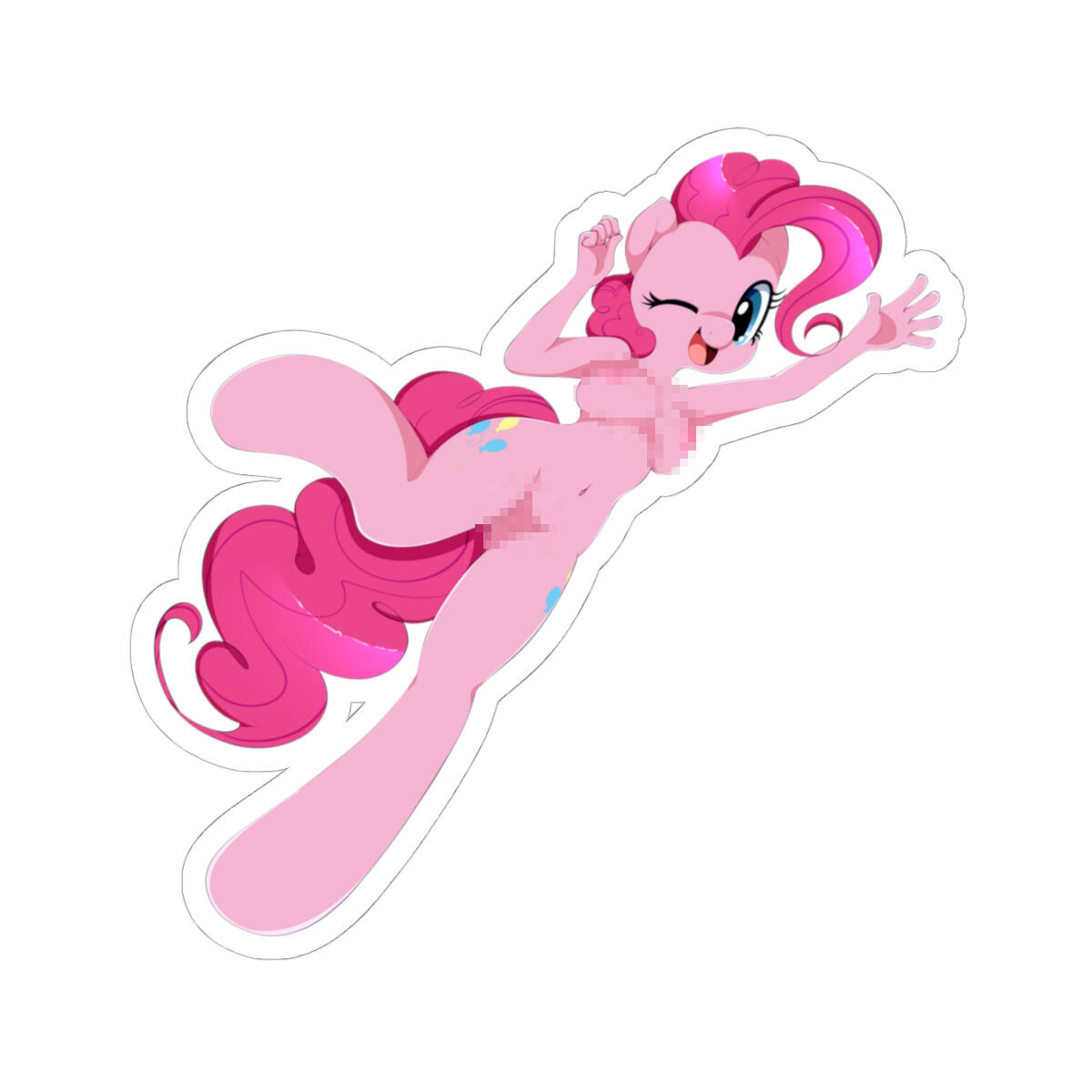 Pinkie Pie from My Little Pony posing nude