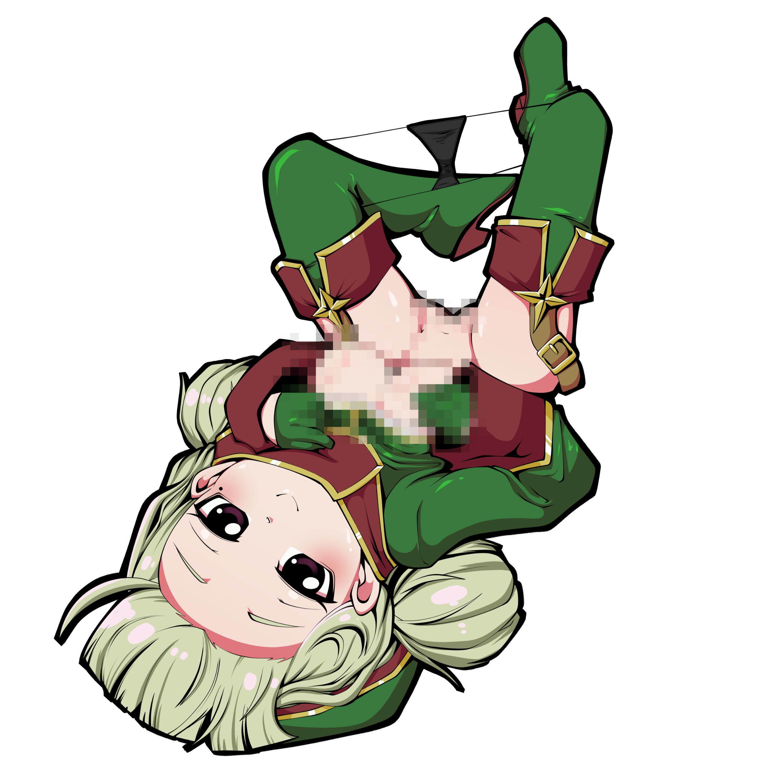 Leopard Leopard from Gushing over Magical Girls laying on the floor looking up