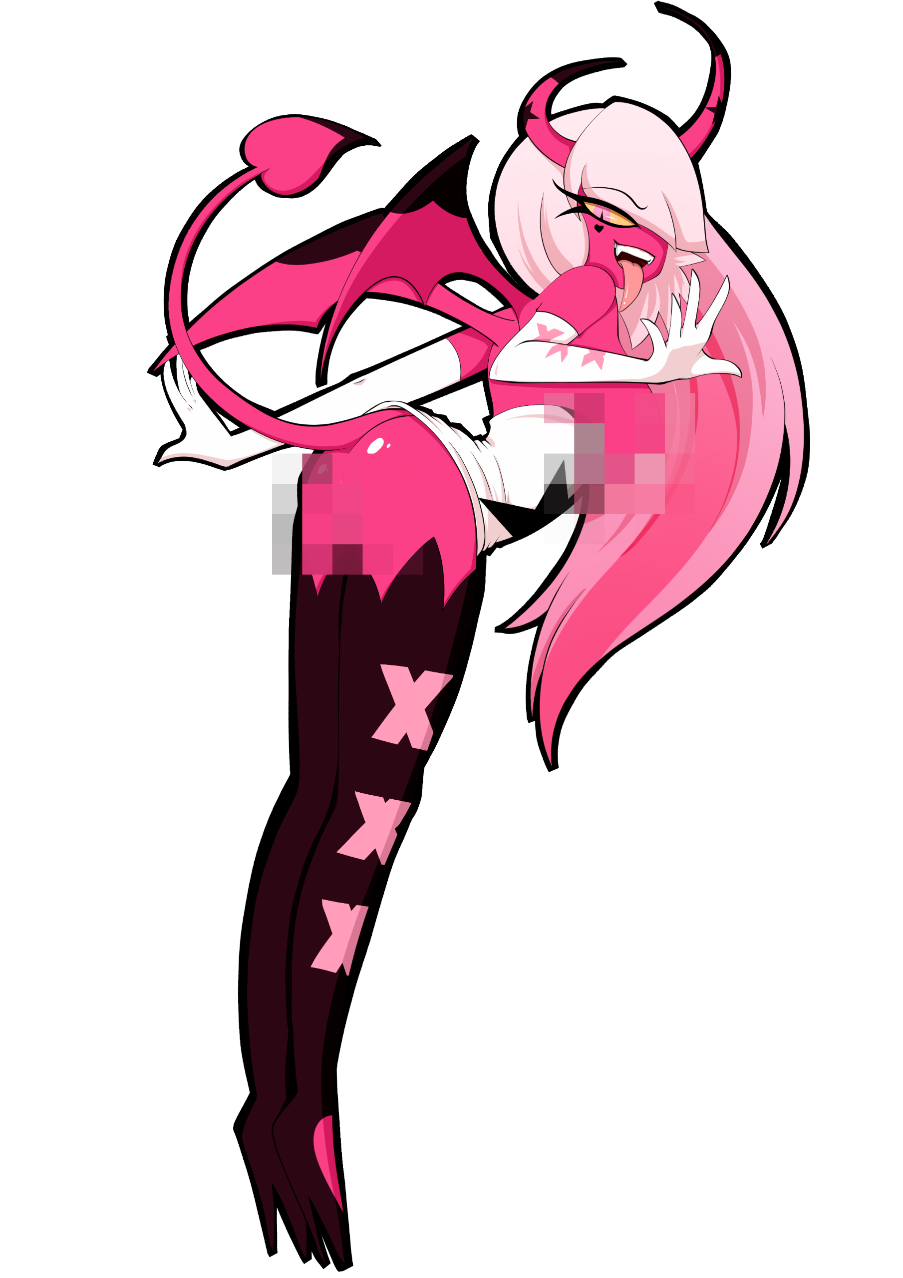 Verosika from Helluve Boss showing off her ass while teasing you with her tongue out