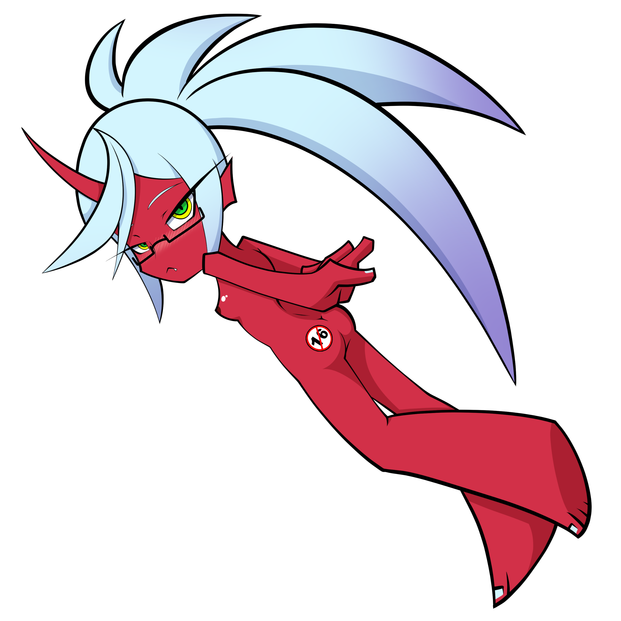 Kneesocks from Panty and Stocking with Garterbelt posing nude