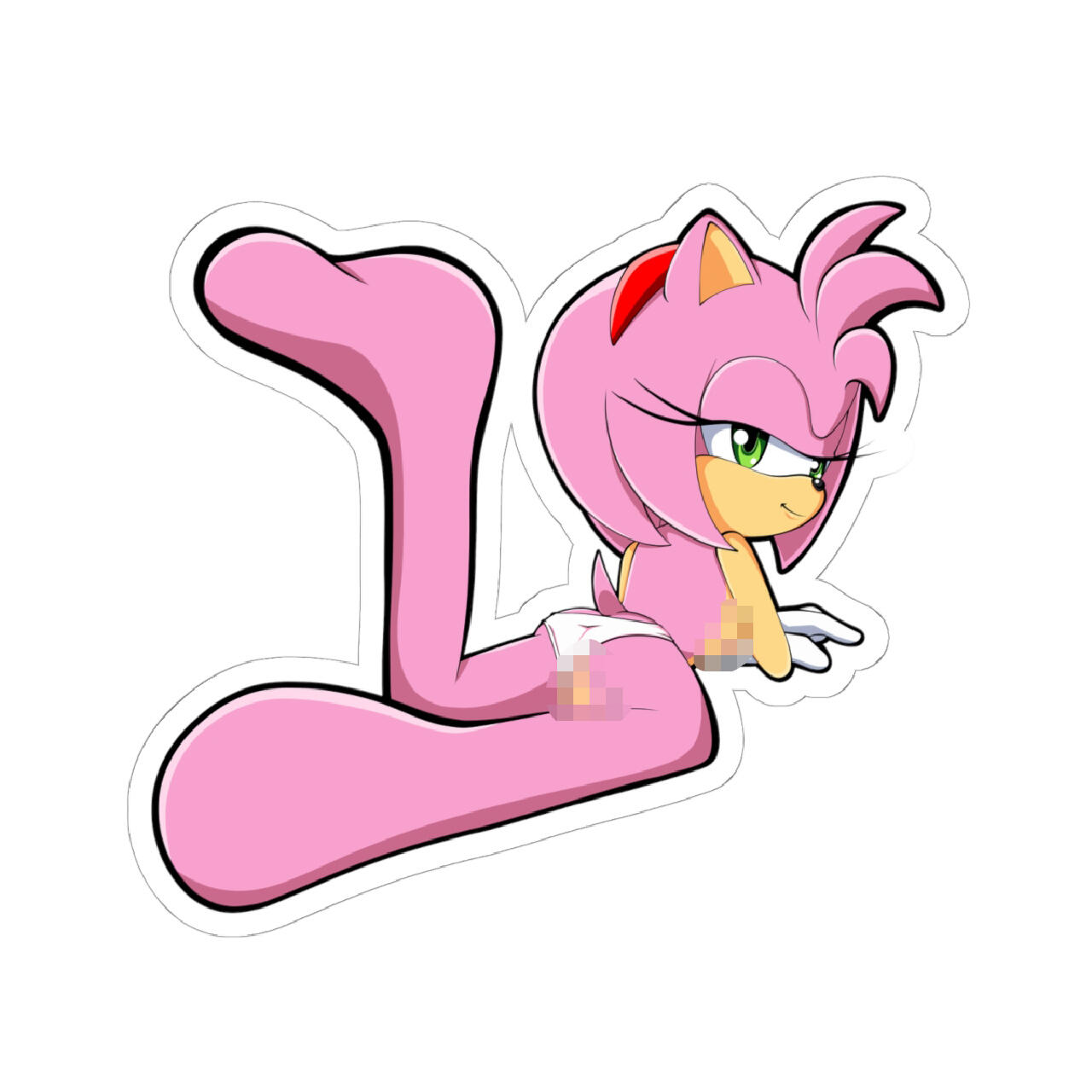Amy Rose from Sonic the Hedgehog posing nude